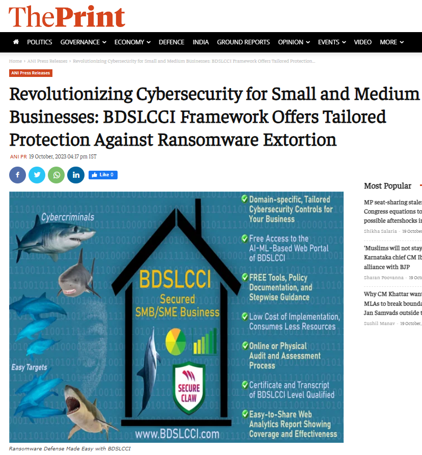 Revolutionizing Cybersecurity for Small and Medium Businesses: BDSLCCI Framework Offers Tailored Protection Against Ransomware Extortion